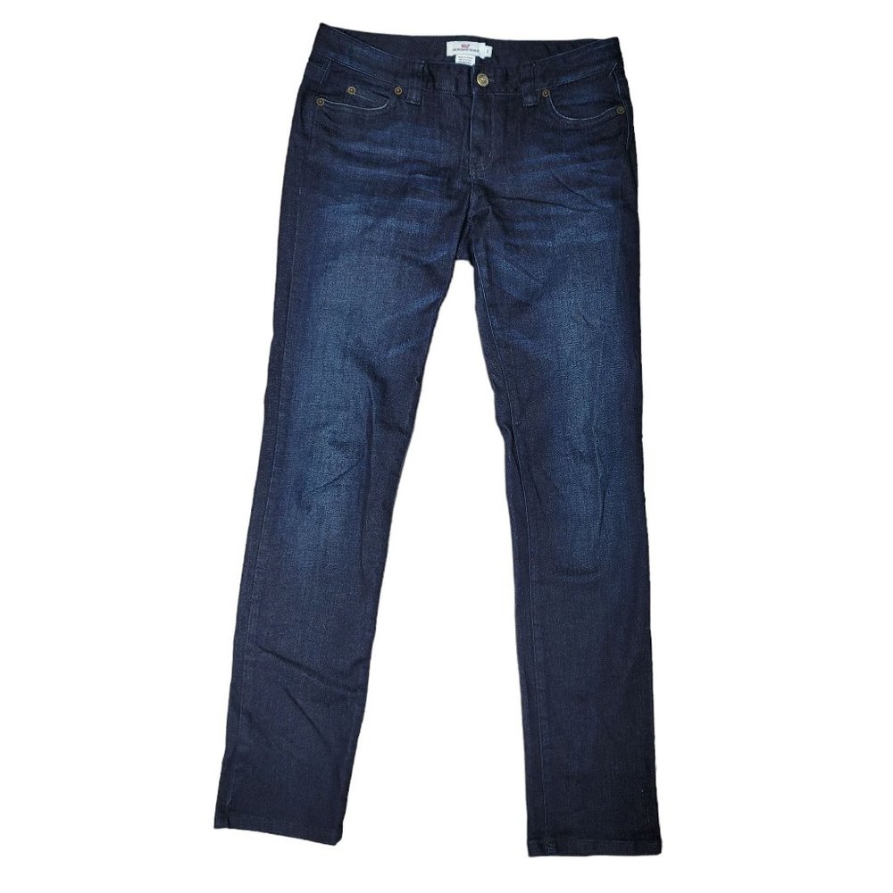 vineyard vines dark wash straight skinny jeans size 2